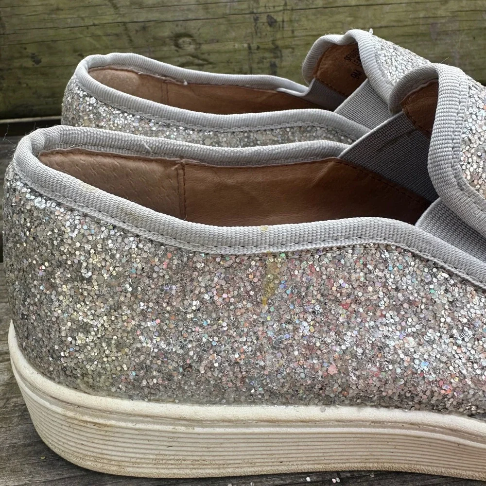 Sofft Somers‎ Silver Glitter Slip On Sneakers Low Top Sparkle Size 9 Fairycore